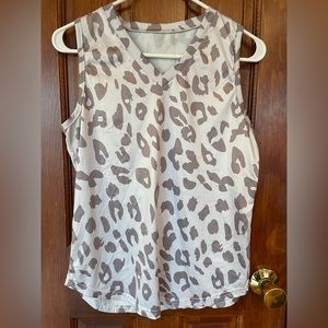 Leopard print silky dressy tank
